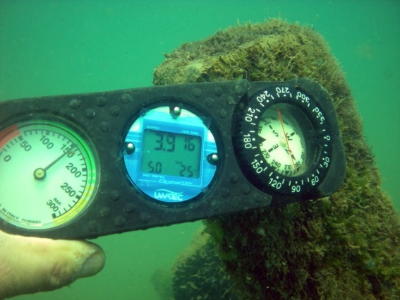 Foto subacquea del Diana Madre: misurazioni (C.R.I. Giulianova)