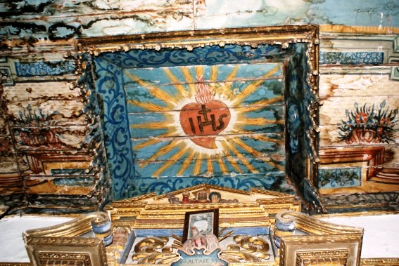 Chiesa di S.Andrea Apostolo a Cervaro di Crognaleto (Te): soffitto ligneo affrescato