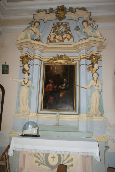Chiesa parrocchiale di S. Giovanni Battista a Molviano di Campli: Tela seicentesca "S.Anna e S.Gioacchino"
