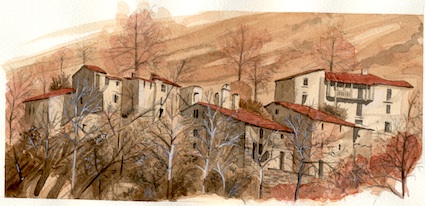 Valle Pezzata: acquerello di Albano Marcarini